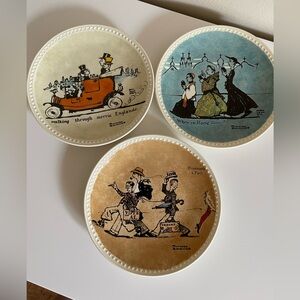 1982 Norman Rockwell Set of 3 Decorative Plates. Newell Pottery Co Plates